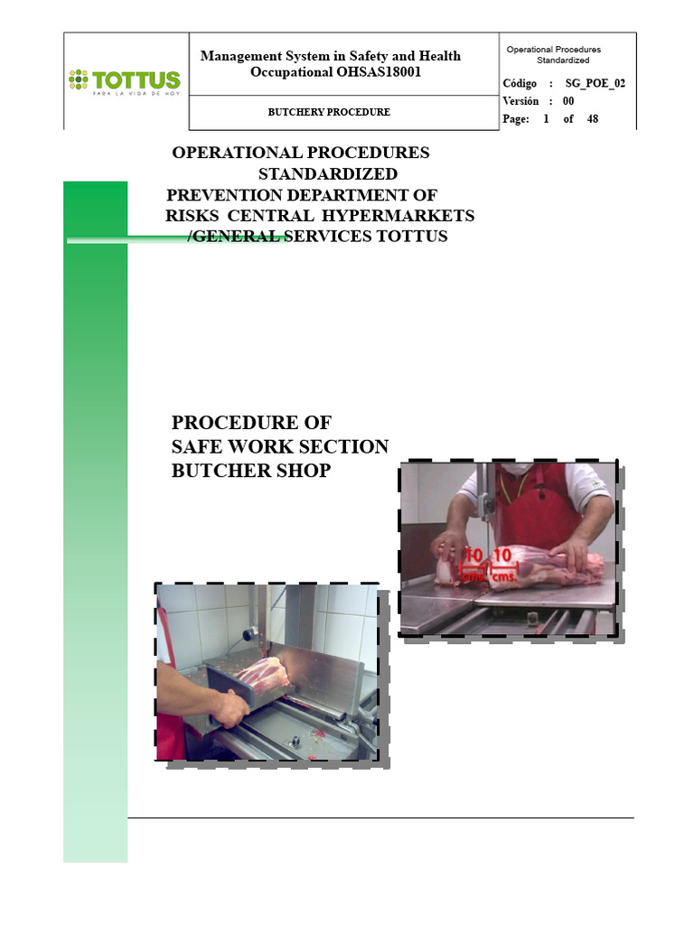 SG - Poe - 02 - Butchery Procedure | PDF | Occupational Safety And ...