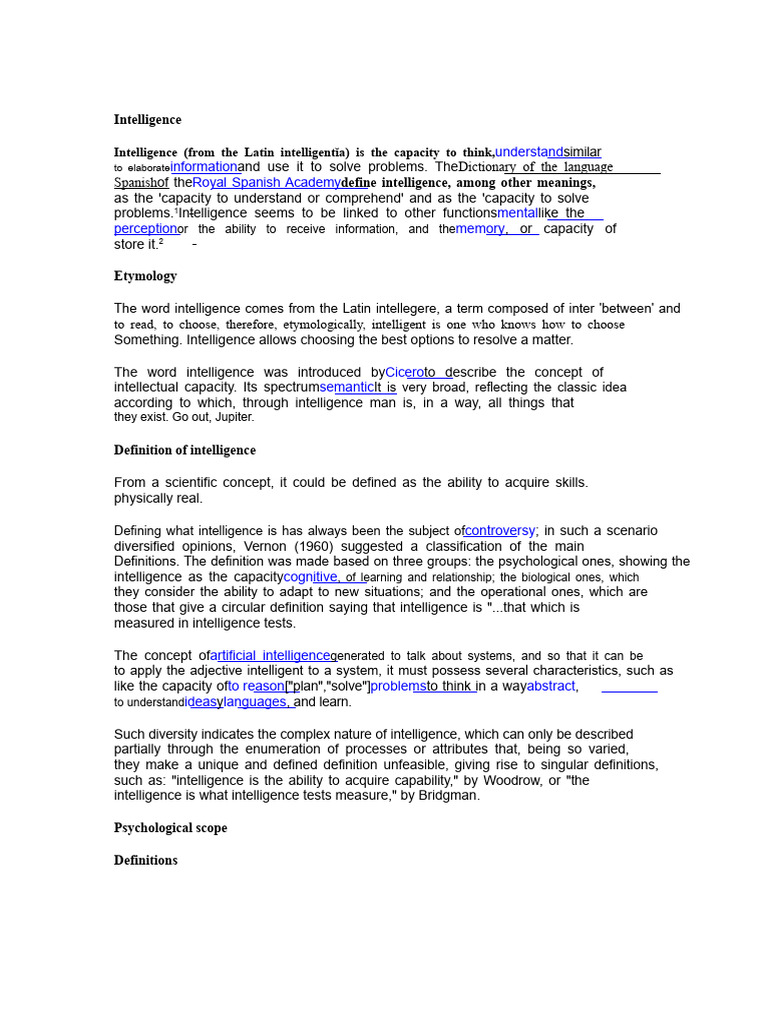 Generalities of Intelligence | PDF | Intelligence | Concept