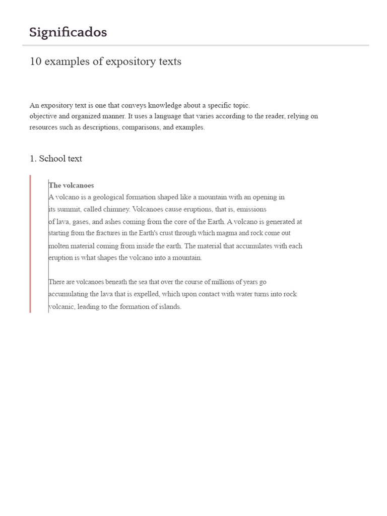 10 Expository Text Examples Explained | PDF | Volcano | Cloud