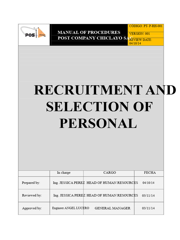 Recruitment and Selection Manual | PDF | Recruitment | Human Resources