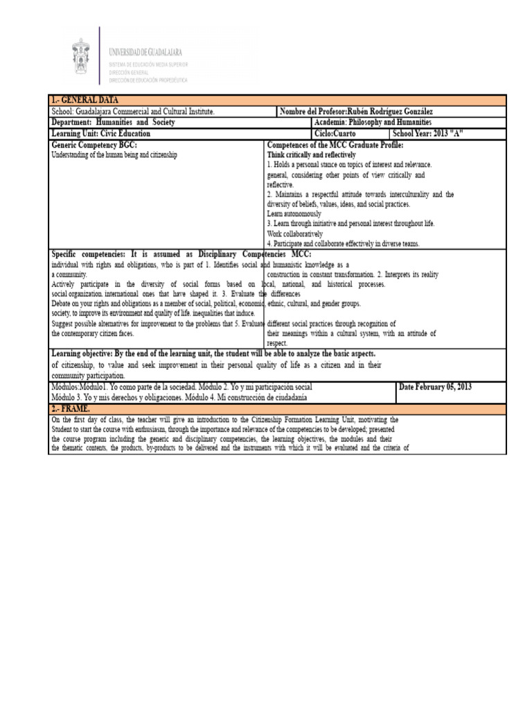 Civic Education Learning Unit Overview | PDF | Procedural Knowledge ...