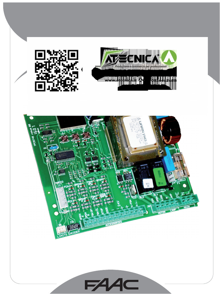 Manual de Instructiuni Centrala Faac 740d 202269 Conexiuni Electrice | PDF