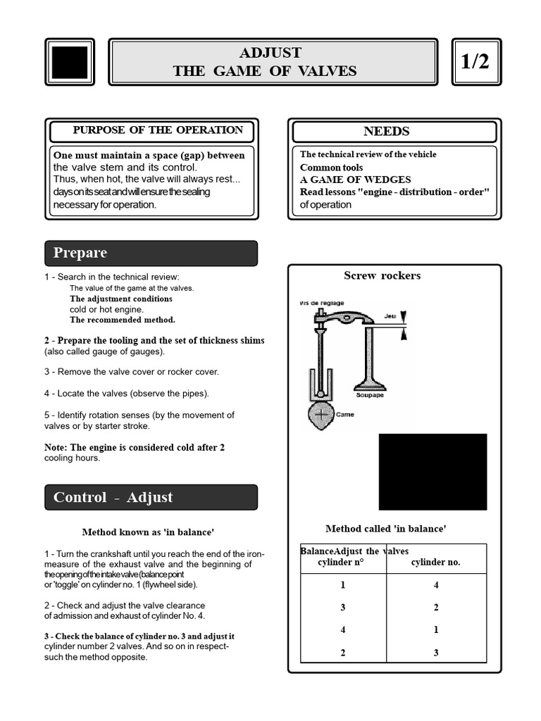 Valve Adjustment Techniques for Engines | PDF | Machines | Mechanical ...