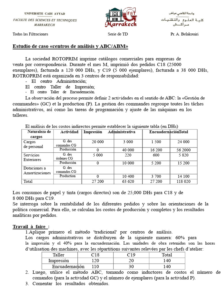 Análisis de Costos en ROTOPRIM: ABC vs Tradicional | PDF | Negocios ...