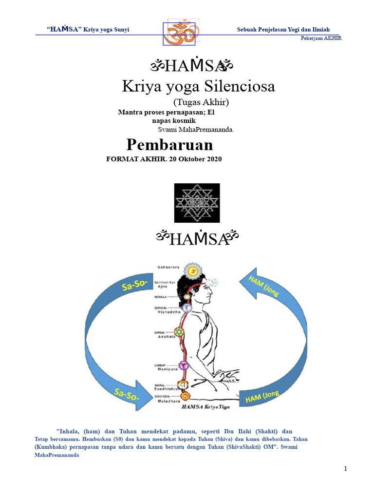 HAMSA-KriyaYoga Hening-Praktik2020 | PDF