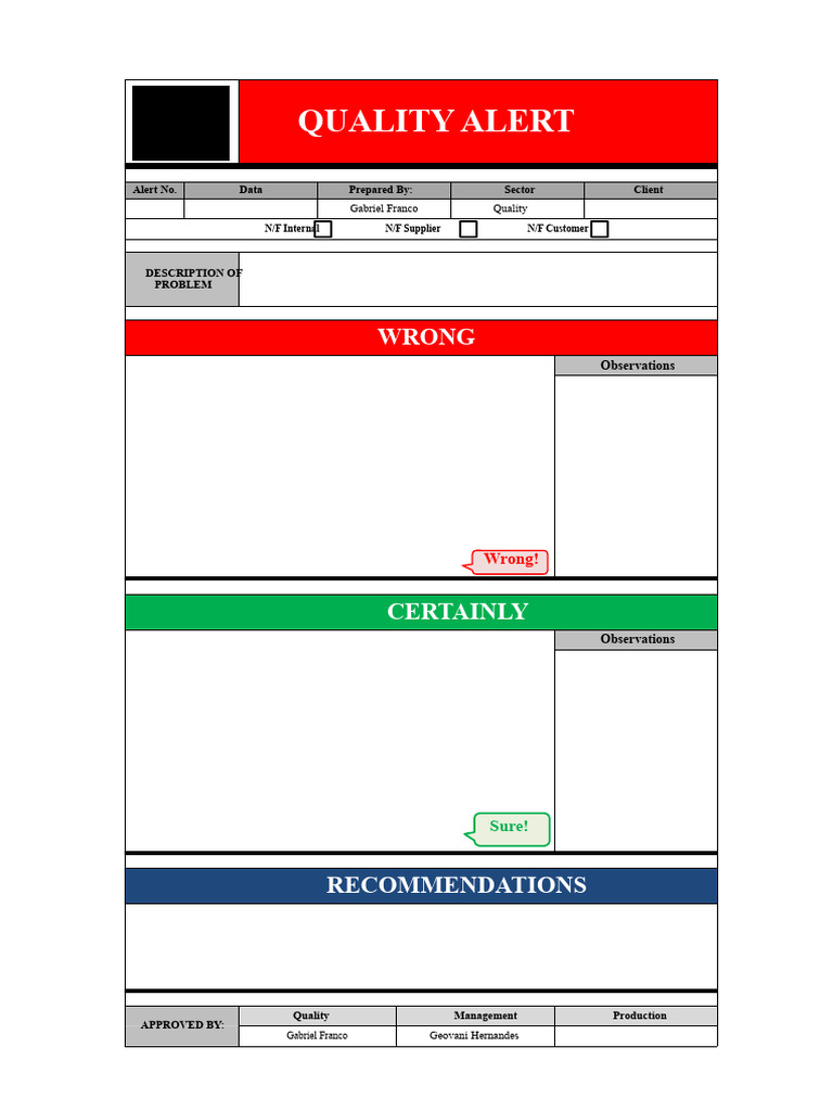 Quality Alert and Action Plan Overview | PDF