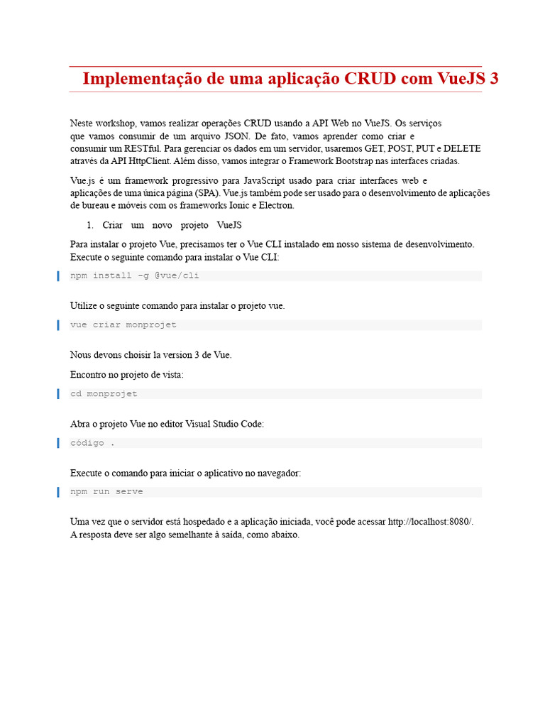 CRUD com VueJS 3 e Bootstrap | PDF | Script Java | Roteador (informática)