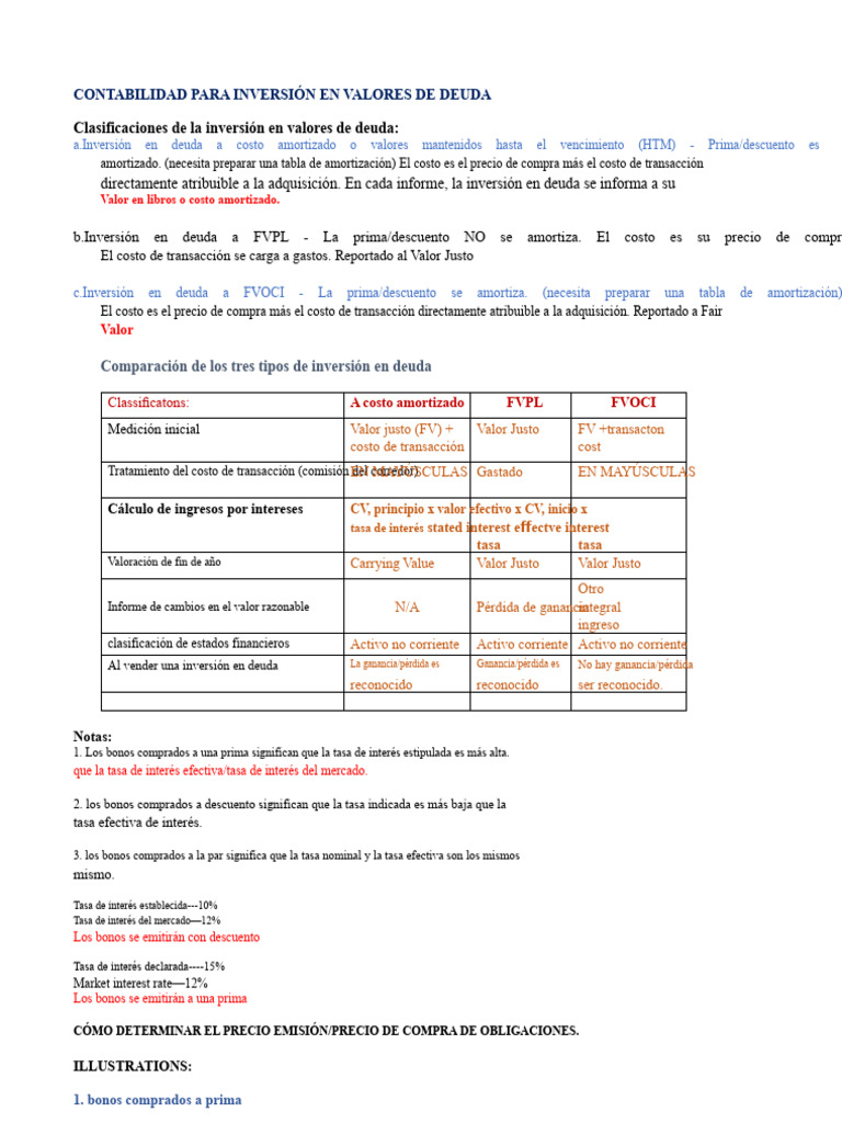 Contabilidad de Inversiones en Deuda | PDF | Interés | Tasas de interés