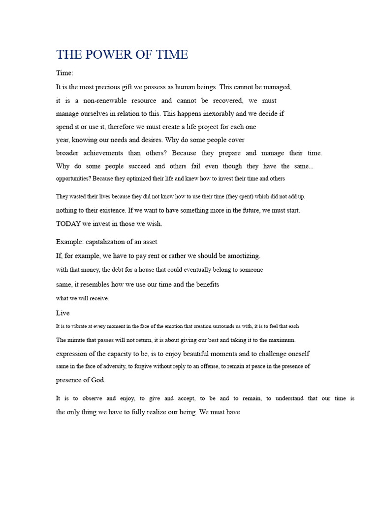 The Power of Time | PDF