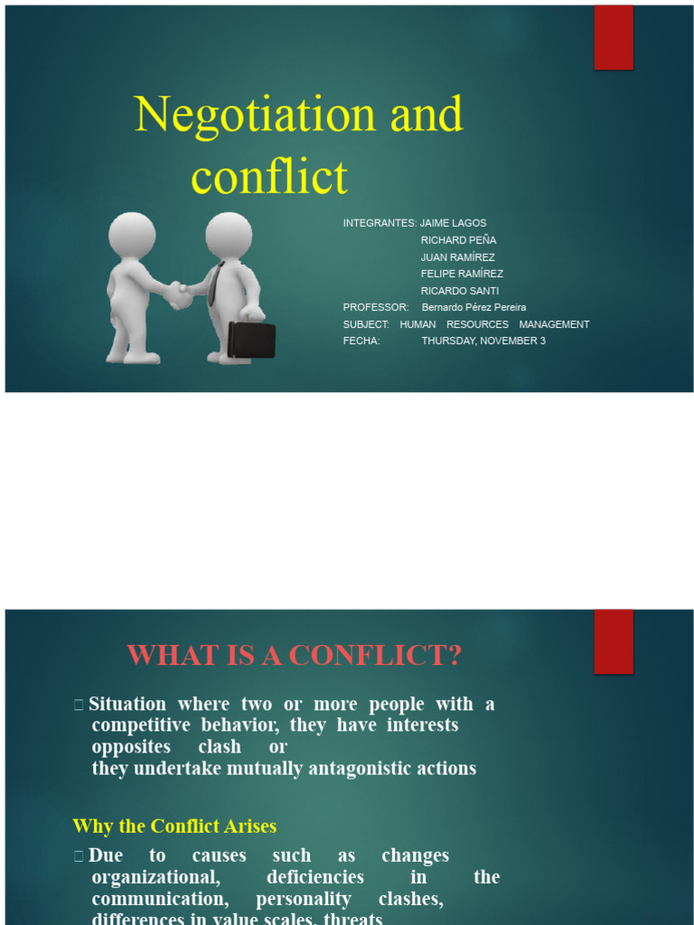 Understanding Conflict and Negotiation | PDF | Negotiation | Conflict ...