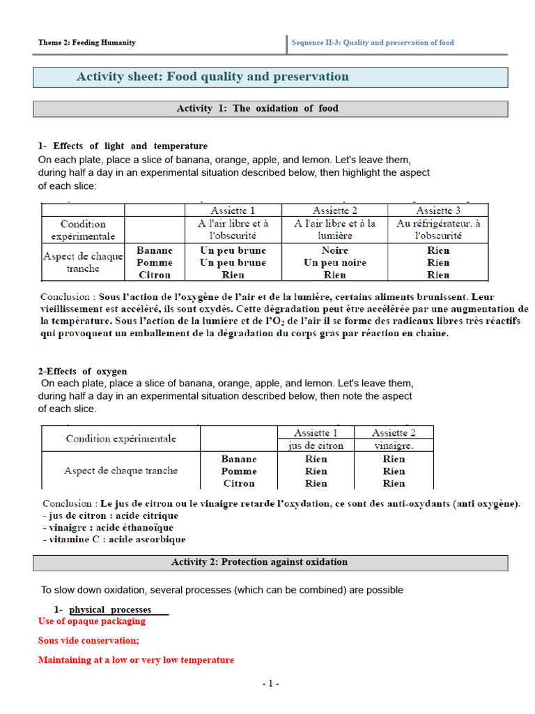 Food Quality and Preservation Techniques | PDF | Food Preservation ...