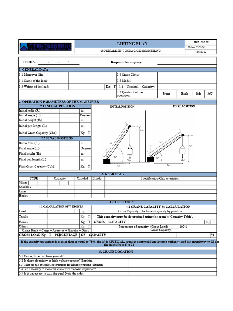 Crane Lifting Plan Guidelines | PDF | Crane (Machine) | Manufactured Goods