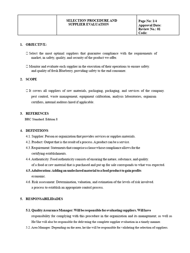Supplier Evaluation and Selection Process | PDF | Supply Chain ...