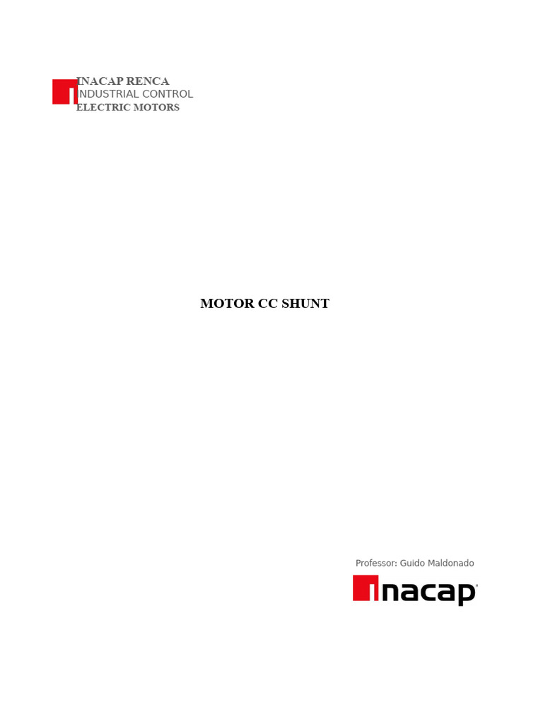 Shunt DC Motor Fundamentals Guide | PDF | Electric Motor | Direct Current