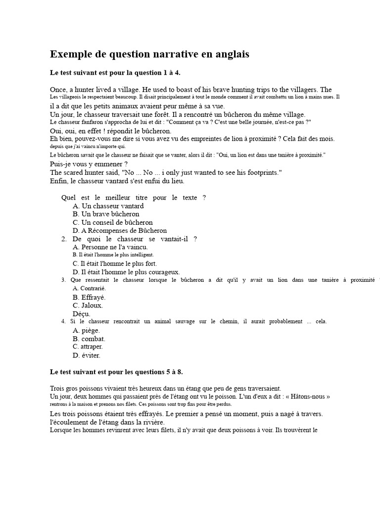 Le chasseur vantard et ses leçons | PDF | Lion | Chats