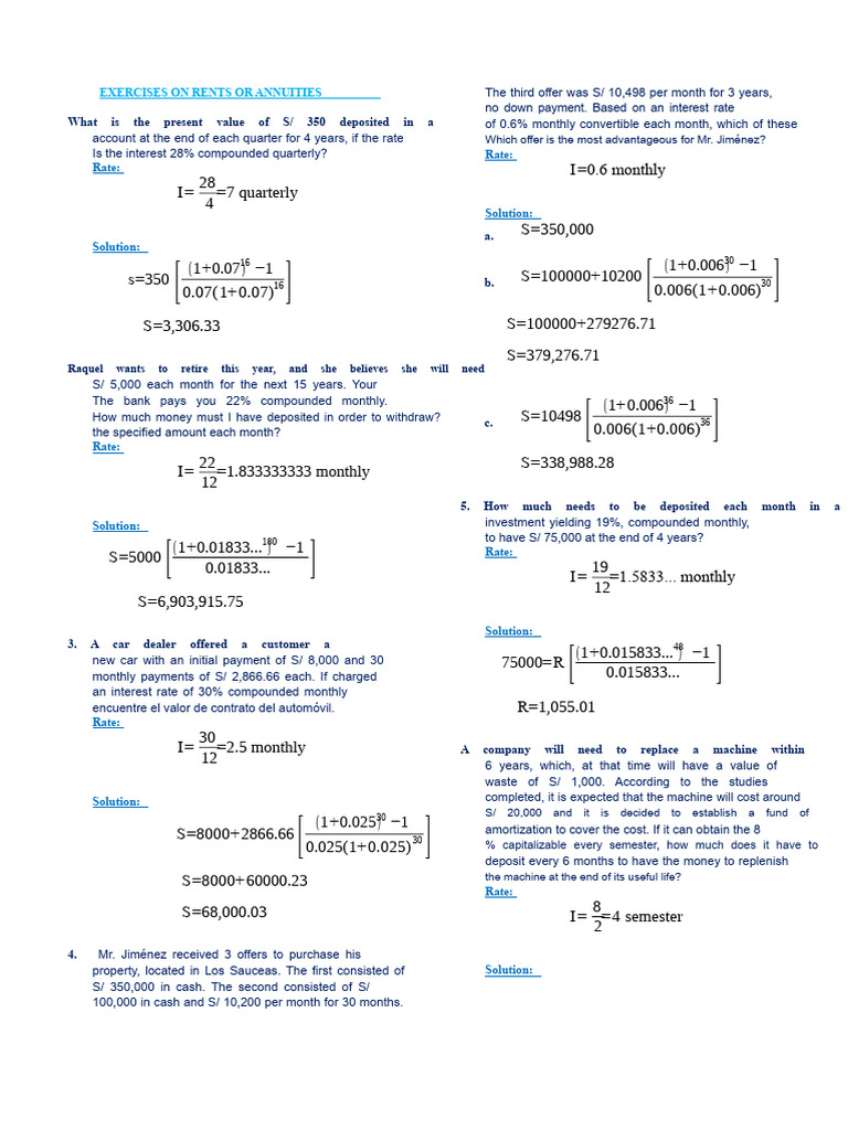 Annuities | PDF | Interest | Present Value