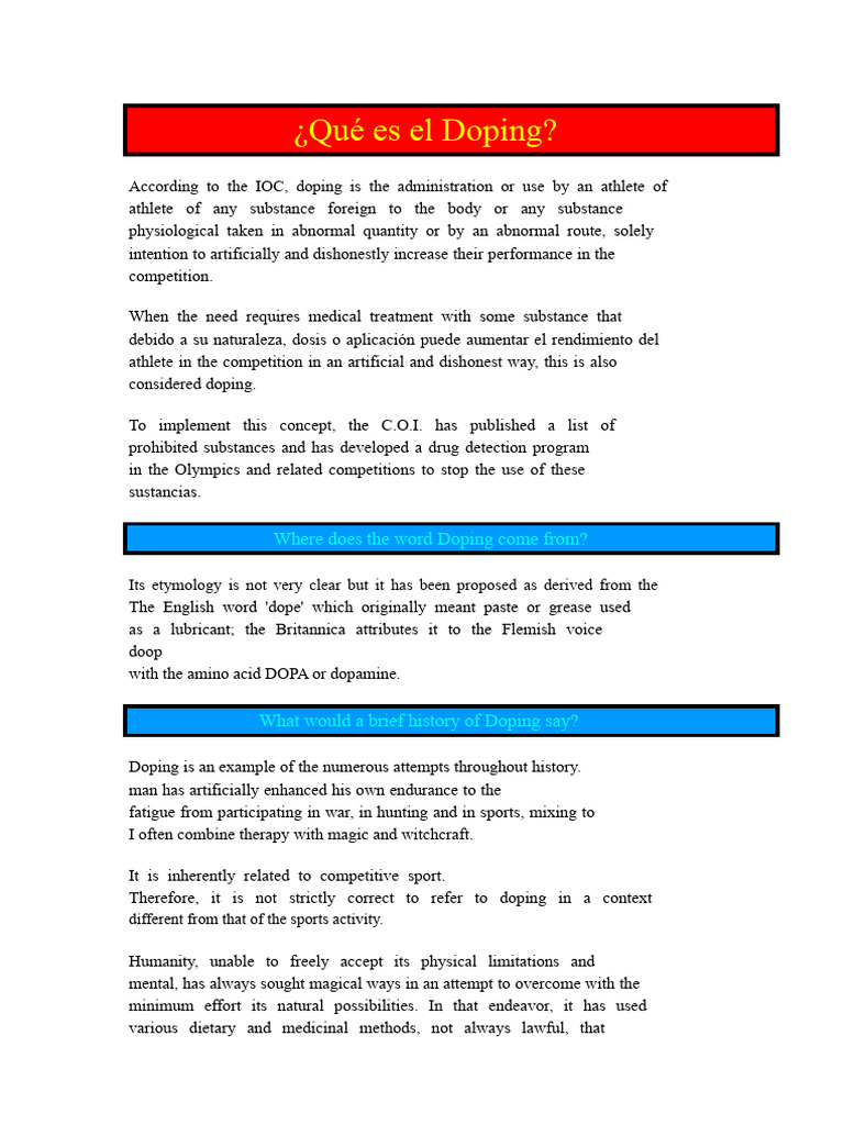 What Is Doping? | PDF | Doping In Sport | Sports