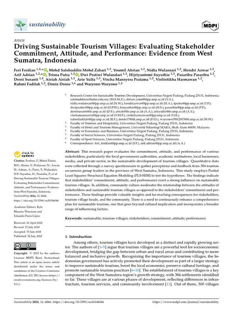 Stakeholder Impact on Sustainable Tourism | PDF | Sustainability | Tourism