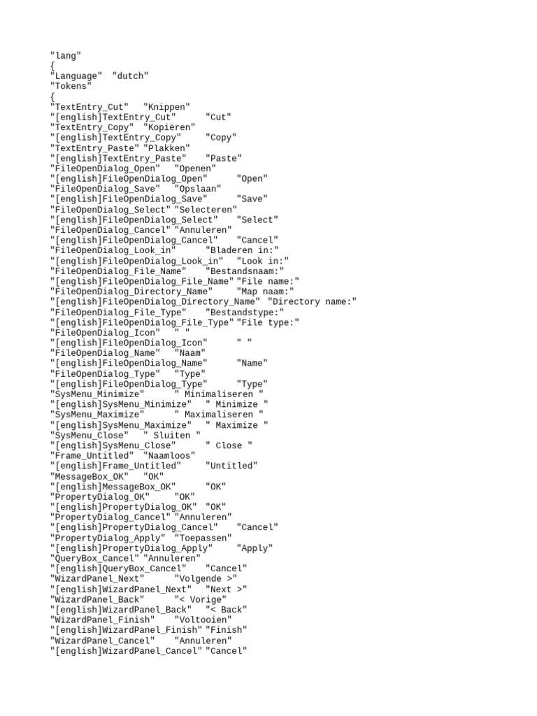 Dutch Language UI Text Translations | PDF | Operating System Technology ...