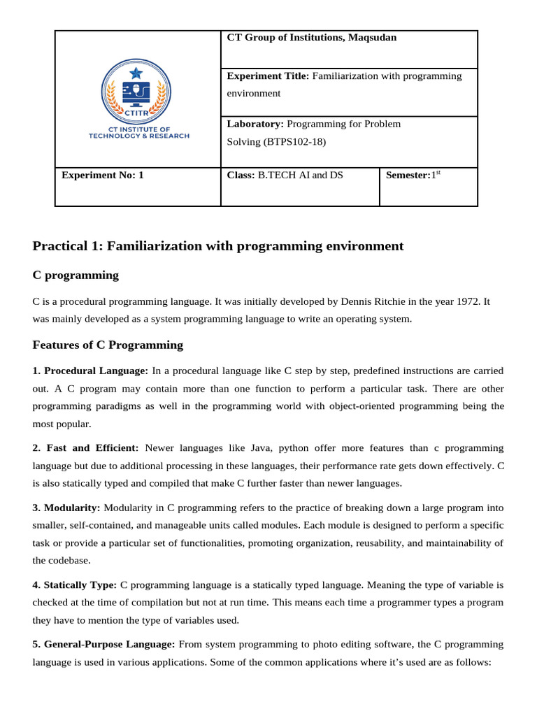 C Programming Basics for Beginners | PDF | Computer Programming ...