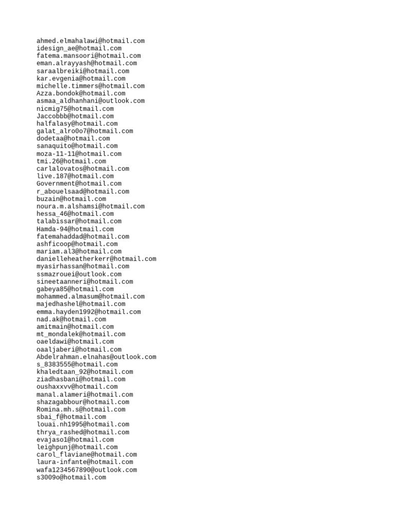 List of Email Addresses | PDF