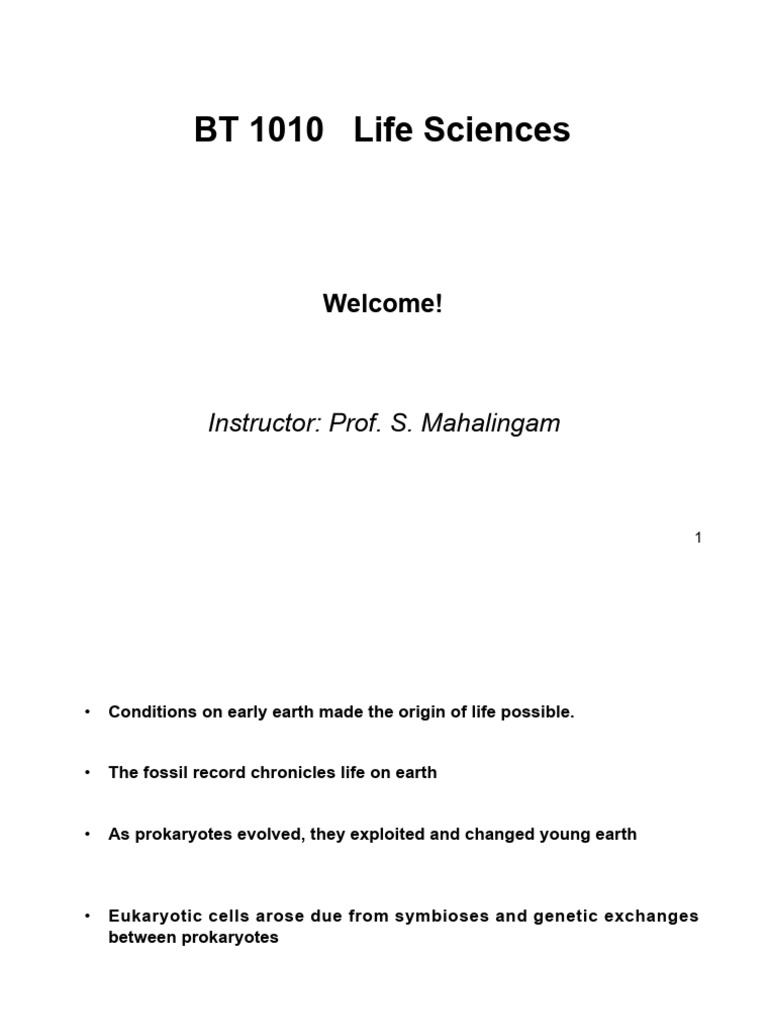 Lecture 1 Jul-Nov 2025 | PDF | Cell (Biology) | Abiogenesis