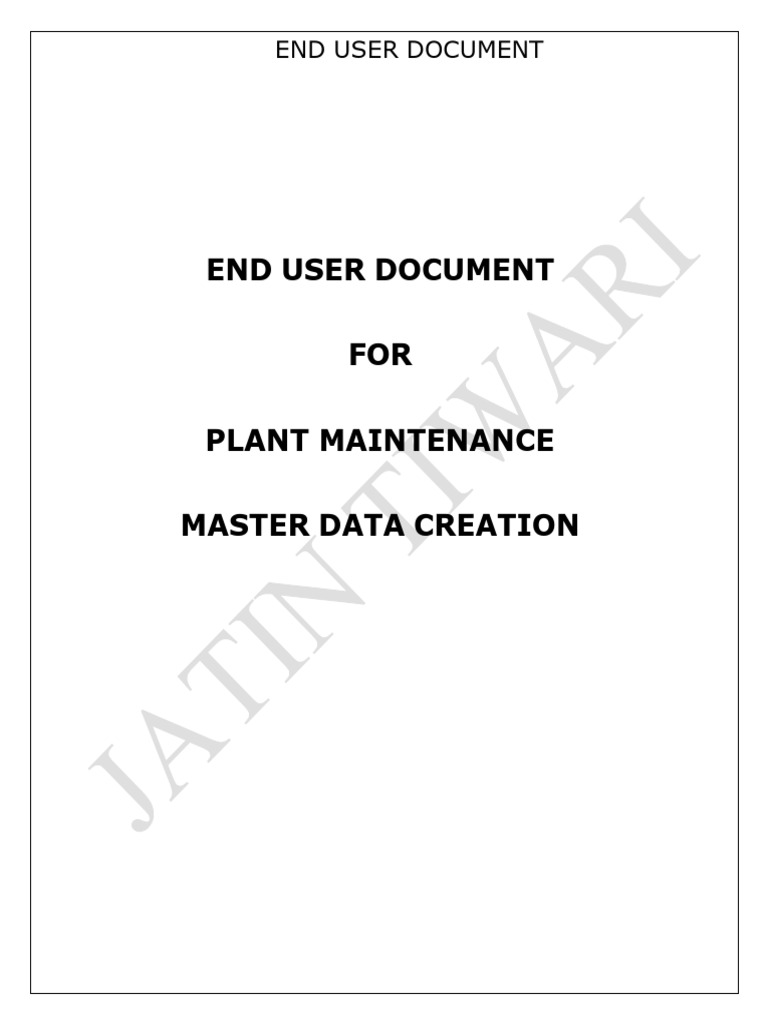 End User Document For Plant Maintenance | PDF | Data Type | Button ...