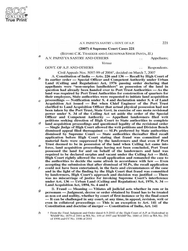 Modak Judgment Analysis: SCC 2008 | PDF | Supreme Court Of The United ...