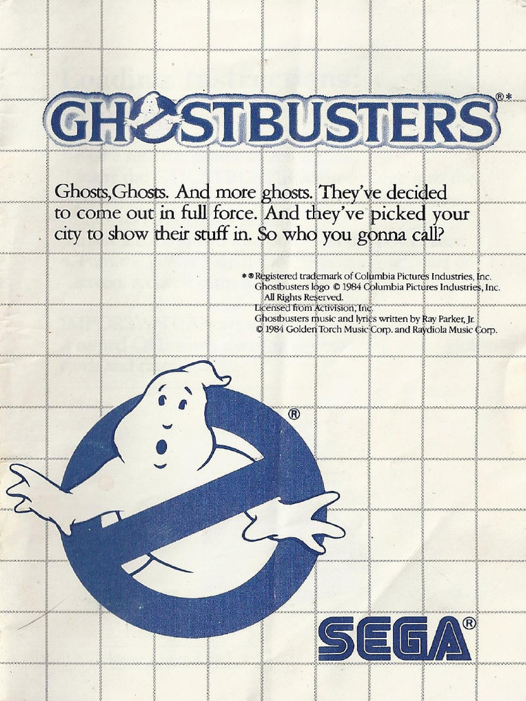 Ghostbusters Sms Us Manual | PDF