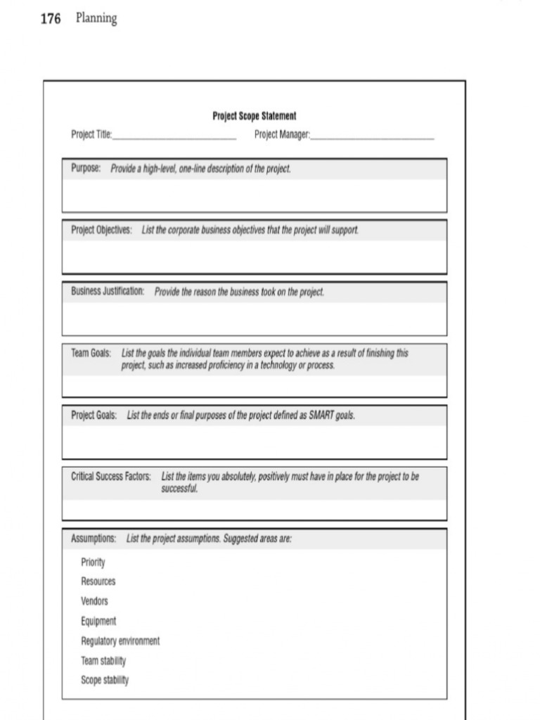 Project Scope Statement Template | PDF