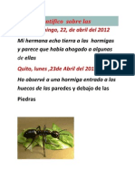 Diario Científico Sobre Las Hormigas