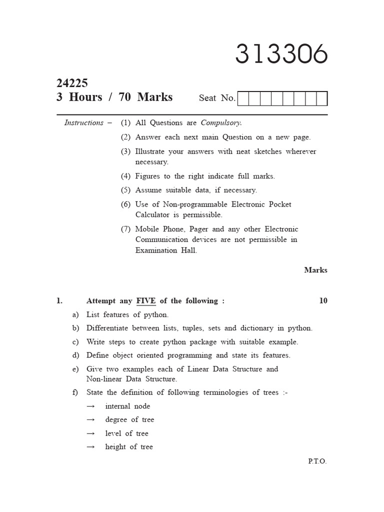 Python Programming Exam Guidelines | PDF | Python (Programming Language ...