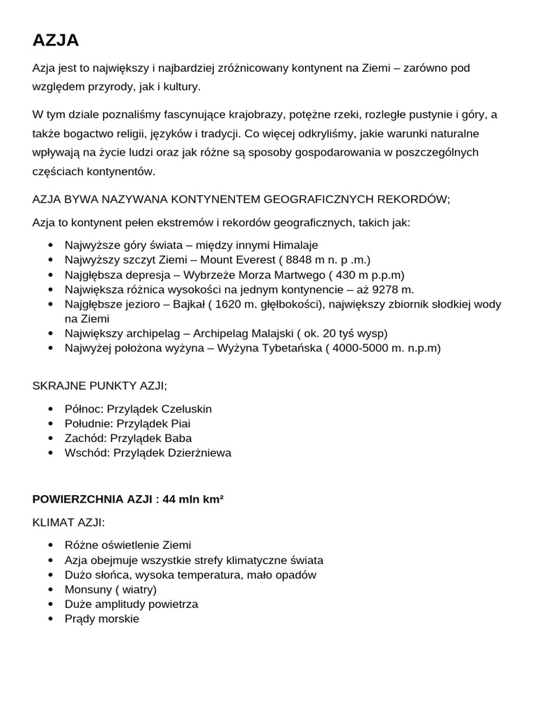 Azja Rwferat | PDF