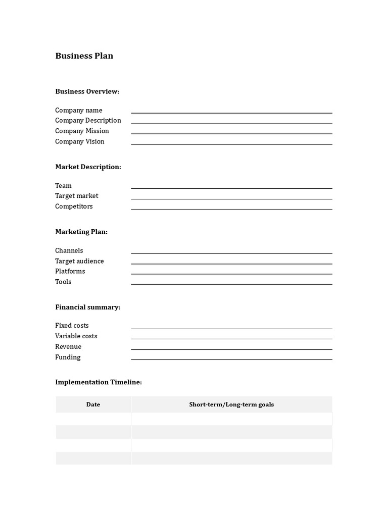 Comprehensive Business Plan Overview | PDF