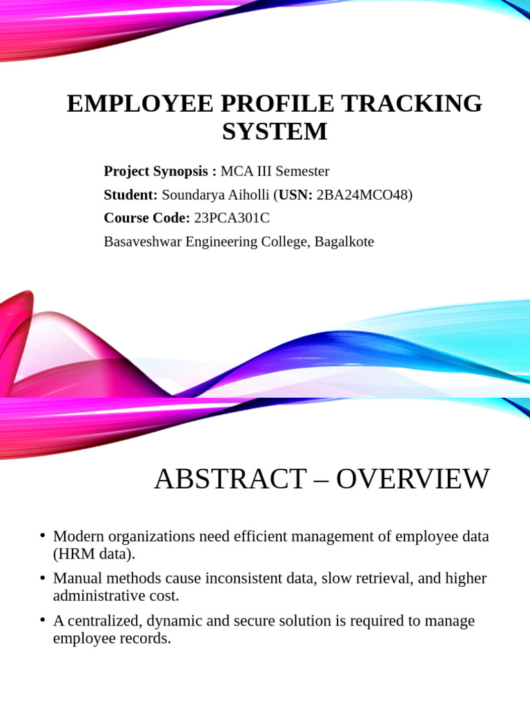 Employee Profile Tracking System Soundarya Presentation | PDF | Data ...