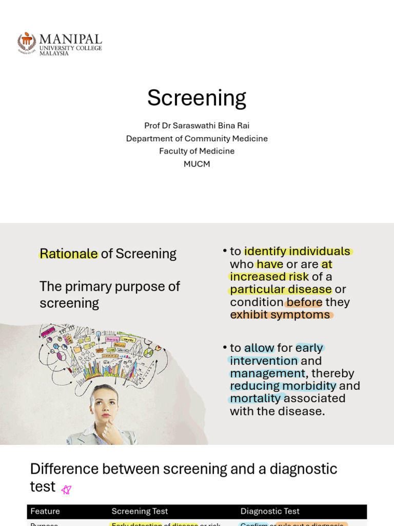 Understanding Disease Screening Methods | PDF | Sensitivity And ...