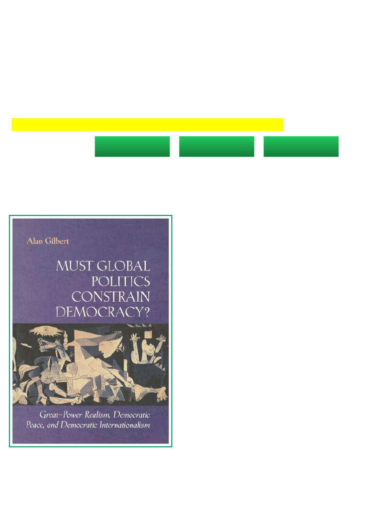 Must Global Politics Constrain Democracy Great Power Realism Democratic ...