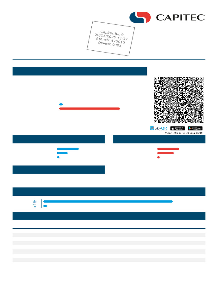 Capitec Bank Account Statement Summary | PDF | Payments | Banks