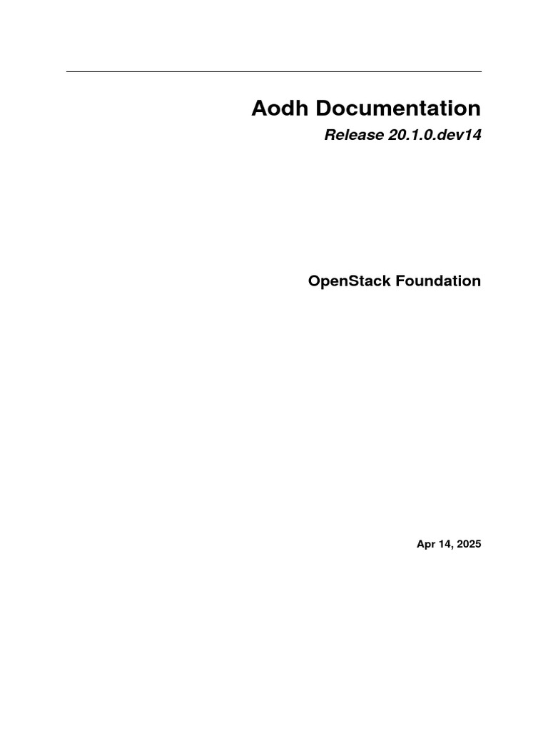 Aodh Telemetry Alarming Service Guide | PDF | Open Stack | Superuser