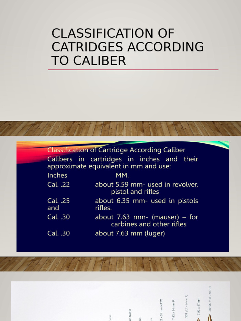 Classification of Catridges According To Caliber | PDF