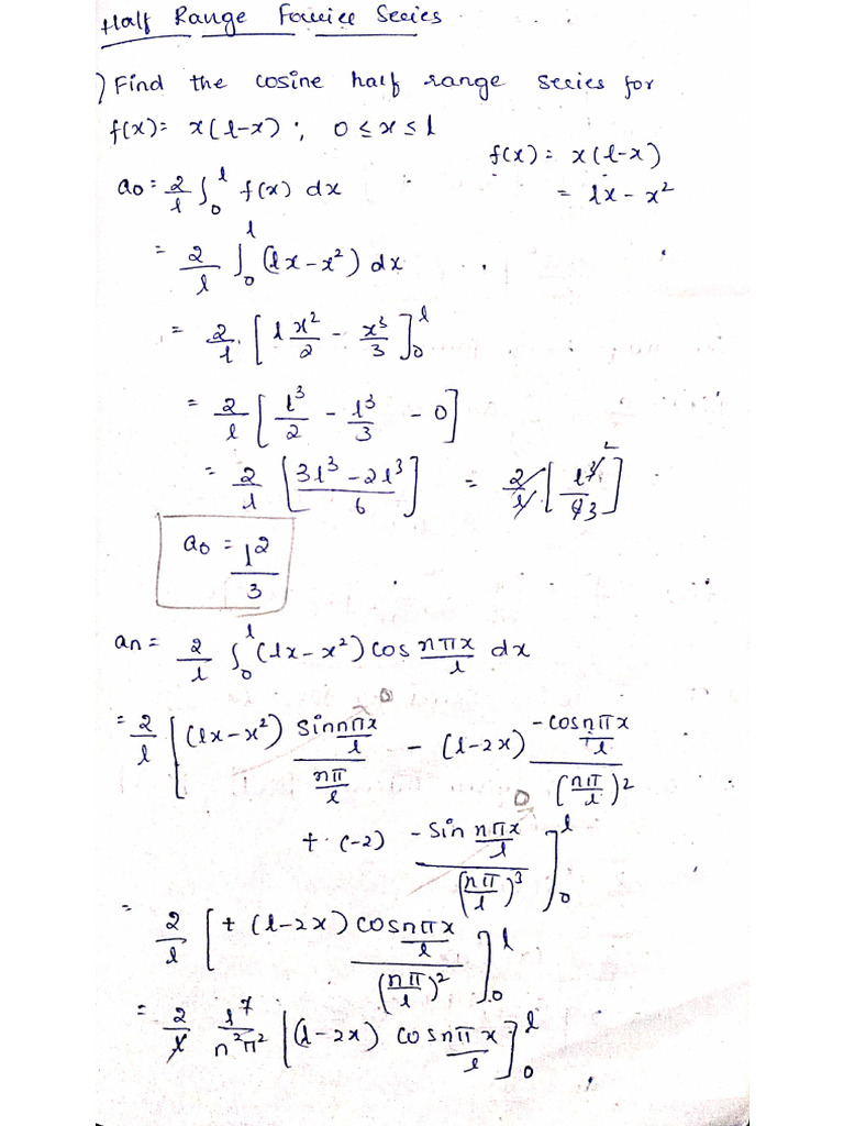 Half Range Fourier Series | PDF