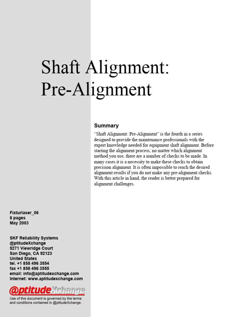 Shaft Alignment Pre-Checks Guide | PDF | Mechanical Engineering ...