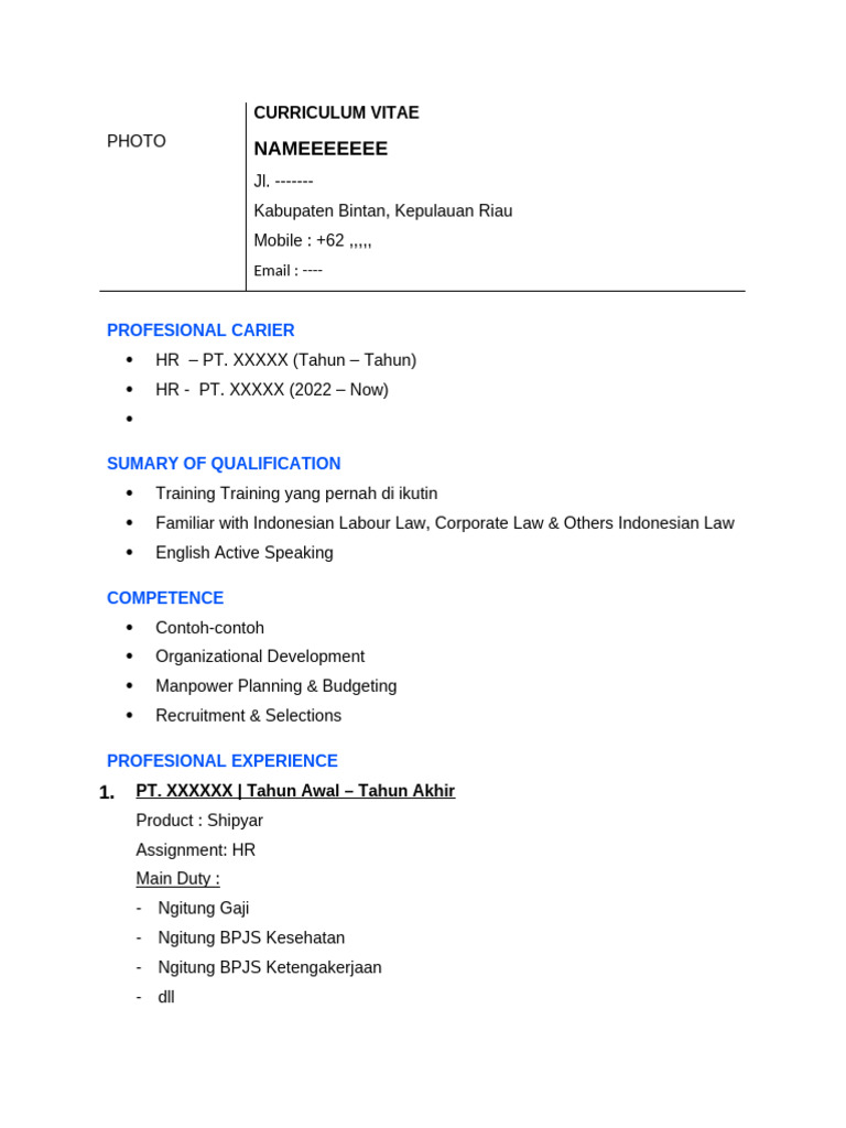 Contoh CV | PDF