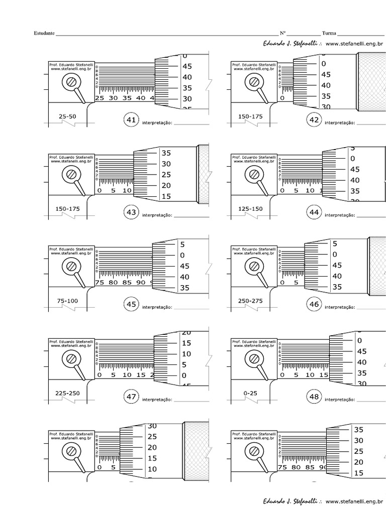 Micrometro Milimetro Milesimo Exercicio 3 | PDF