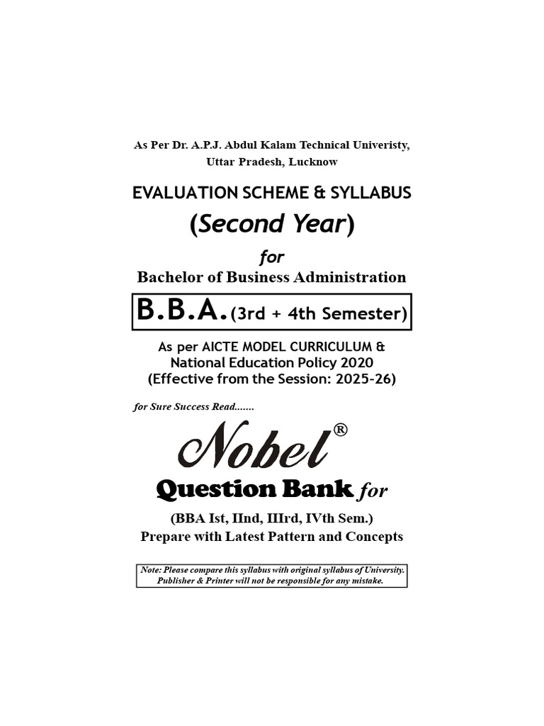 BBA 3rd & 4th Sem Syllabus 2025-26 | PDF | Marketing | Human Resource ...