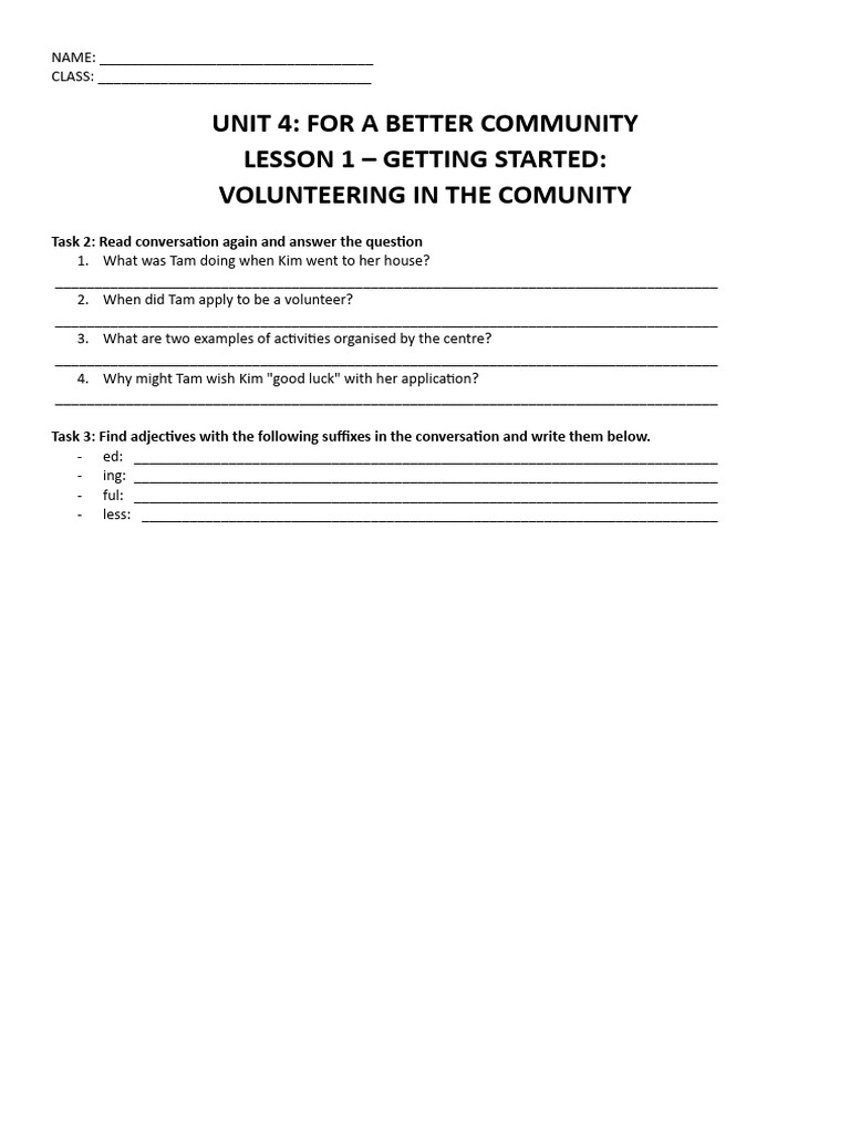 Handout Unit 4 - Getting Started | PDF | Grammar | Languages