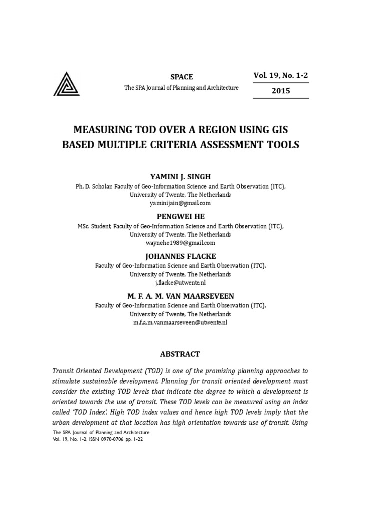 Measuring Tod Over a Region Using Gis | PDF | Urban Planning | Transport