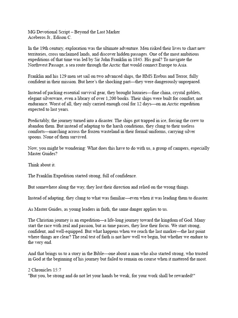 MG Devotional Script | PDF