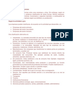 Clasificación de Las Empresas