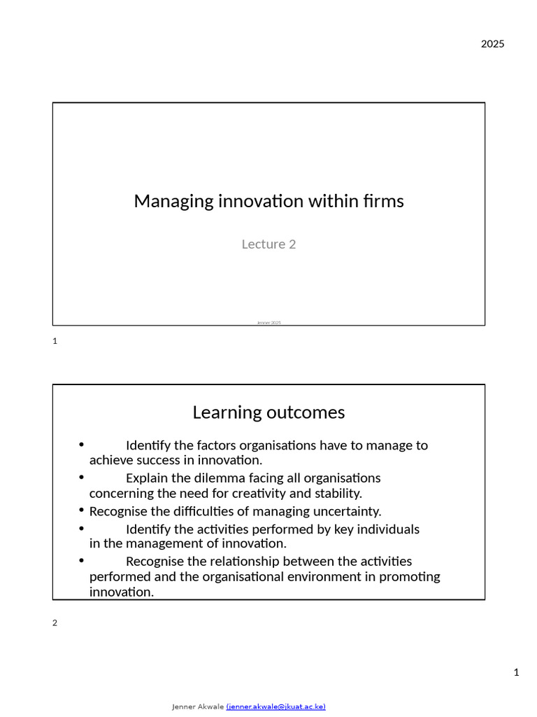 Managing Innovation in Organizations | PDF | Innovation | Leadership